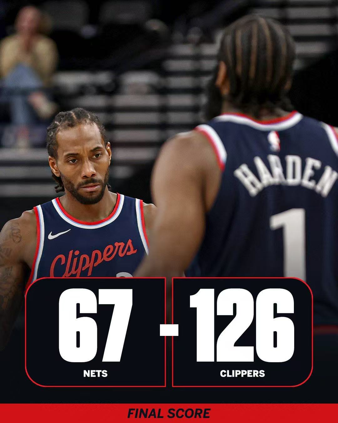 快船遭遇逆转,失利于篮网 快船遭遇逆转,失利于篮网